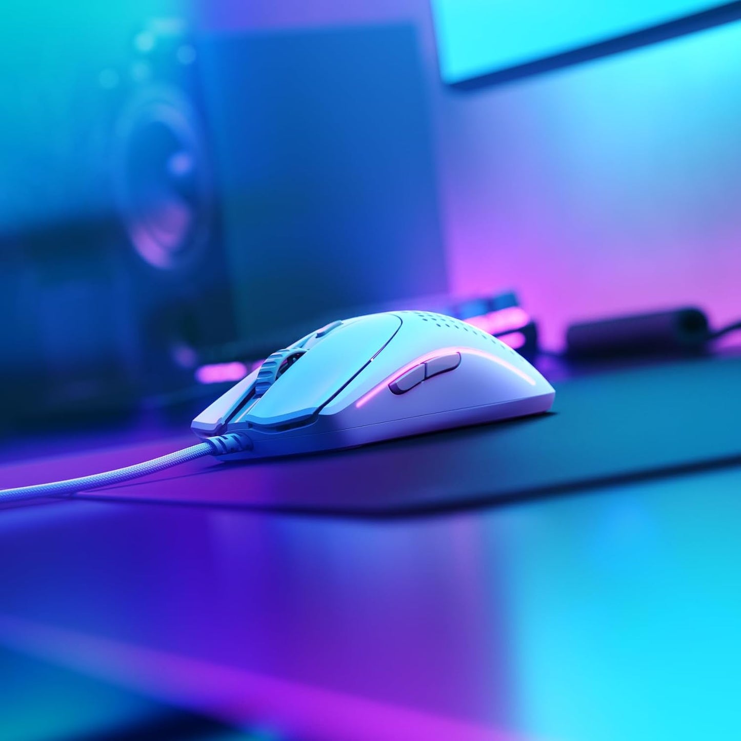 Gaming Model O 2 Wired Gaming Mouse - 59G Ultralight, FPS, 26,000 DPI, Motion Sync, 80M Click Rated Switches, 6 Programmable Buttons, Ambidextrous, RGB, PTFE Feet - White