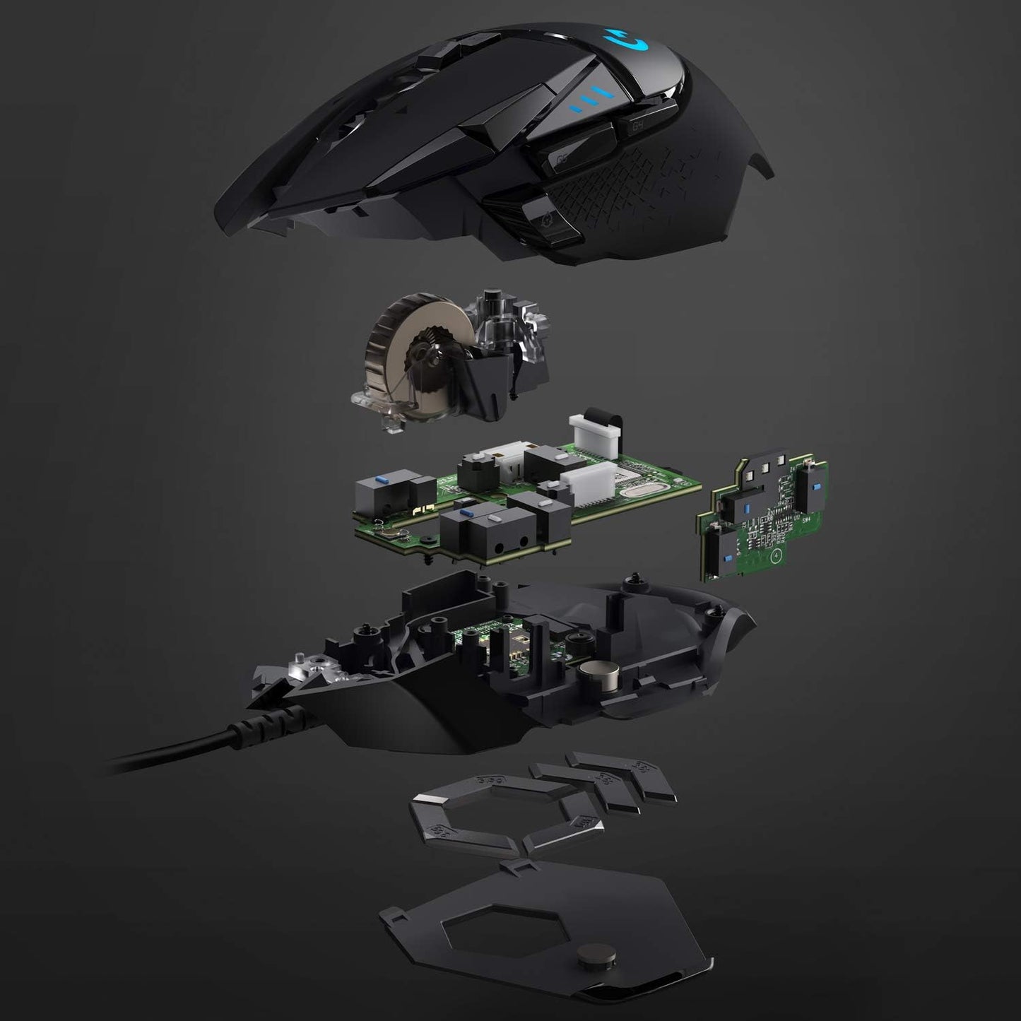 502 HERO High Performance Wired Gaming Mouse, HERO 25K Sensor, 25,600 DPI, RGB, Adjustable Weights, 11 Buttons, On-Board Memory, Pc/Mac