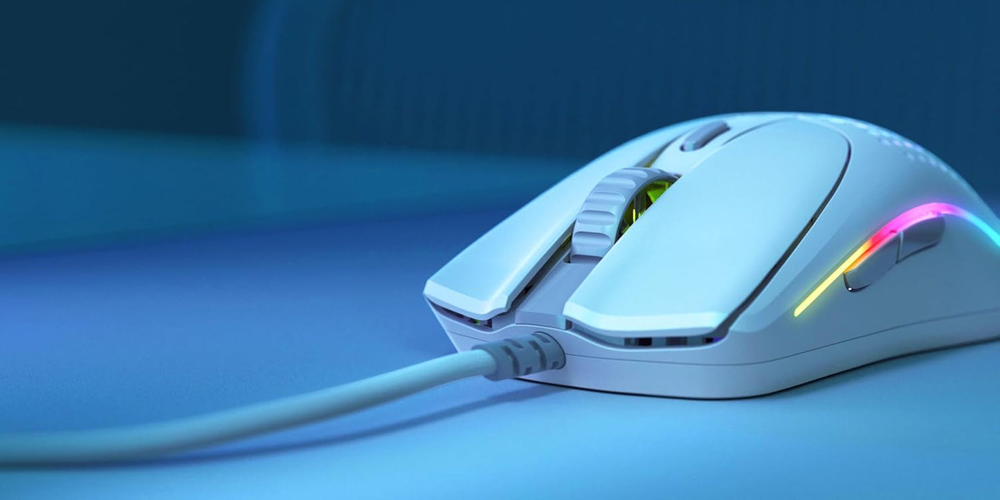 Gaming Model O 2 Wired Gaming Mouse - 59G Ultralight, FPS, 26,000 DPI, Motion Sync, 80M Click Rated Switches, 6 Programmable Buttons, Ambidextrous, RGB, PTFE Feet - White