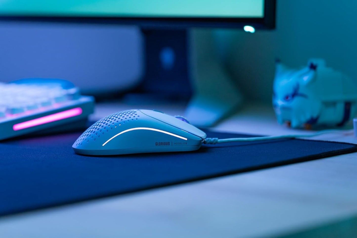 Gaming Model O 2 Wired Gaming Mouse - 59G Ultralight, FPS, 26,000 DPI, Motion Sync, 80M Click Rated Switches, 6 Programmable Buttons, Ambidextrous, RGB, PTFE Feet - White