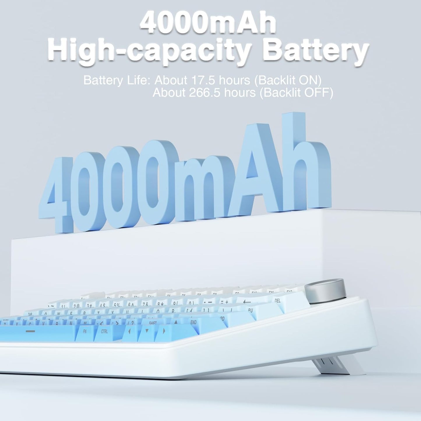F75 Pro Wireless Mechanical Keyboard,75% Hot Swappable Custom Keyboard,Rgb Backlit,Pre-Lubed Linear Switches,Side Printed PBT Keycaps Mechanical Gaming Keyboards,Gradient Blue