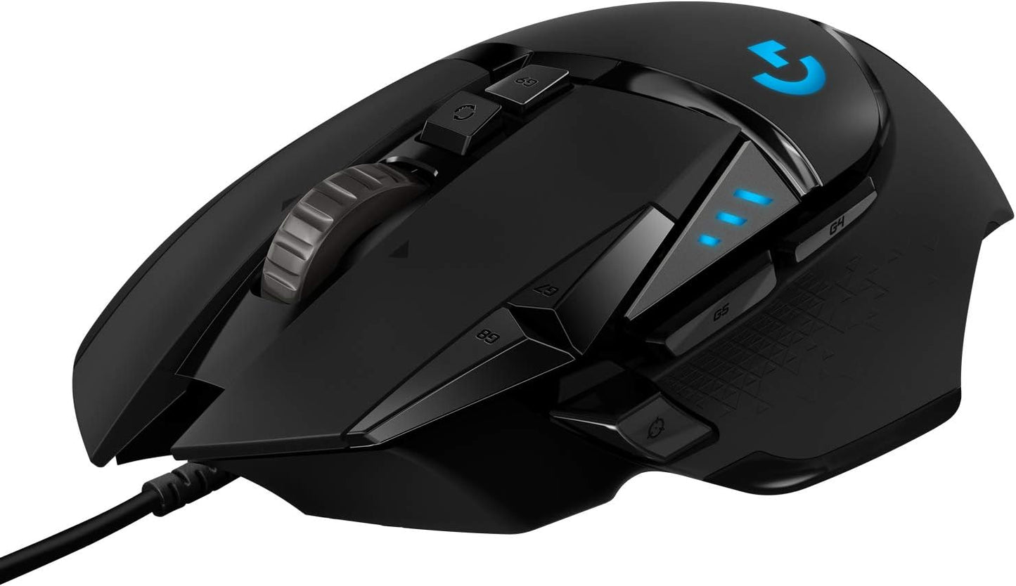 502 HERO High Performance Wired Gaming Mouse, HERO 25K Sensor, 25,600 DPI, RGB, Adjustable Weights, 11 Buttons, On-Board Memory, Pc/Mac