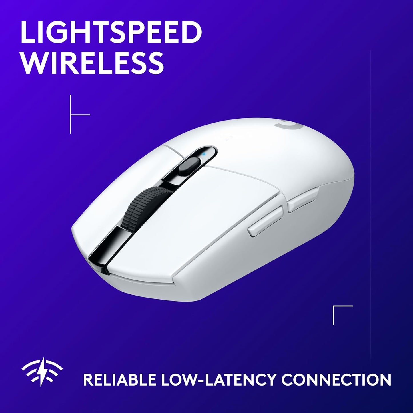 305 LIGHTSPEED Wireless Gaming Mouse, Hero 12K Sensor, 12,000 DPI, Lightweight, 6 Programmable Buttons, 250H Battery Life, On-Board Memory, Pc/Mac - White