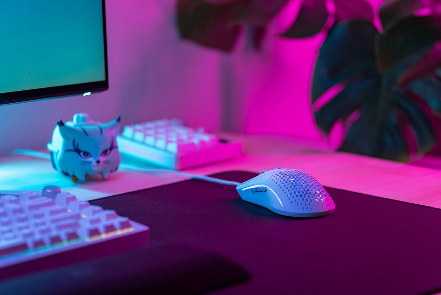 Gaming Model O 2 Wired Gaming Mouse - 59G Ultralight, FPS, 26,000 DPI, Motion Sync, 80M Click Rated Switches, 6 Programmable Buttons, Ambidextrous, RGB, PTFE Feet - White