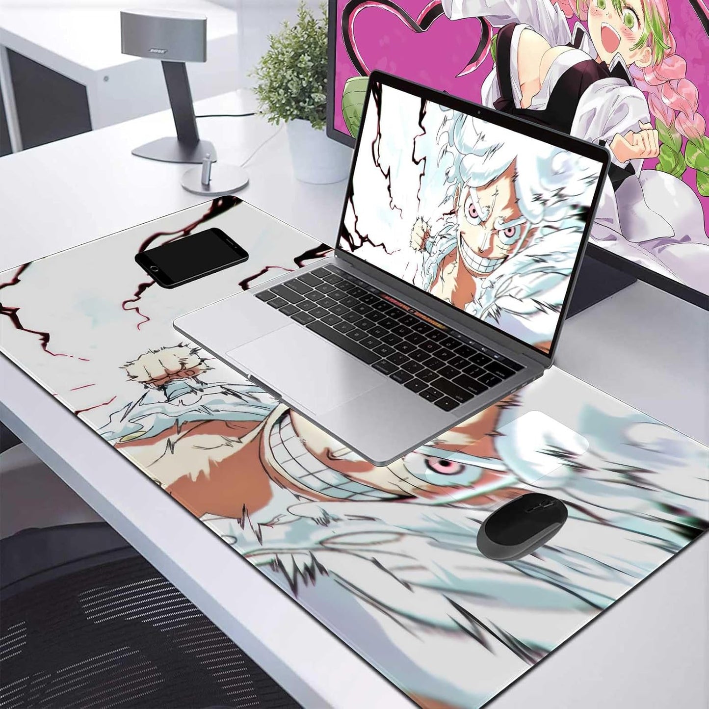 Anime Mouse Pad Luffygear 5,Extended Gaming Desk Pad with Stitched Edges, Large Mouse Mat with Non-Slip Rubber Base for Work & Gaming, Office & Home, 31.5X15.7 Inch