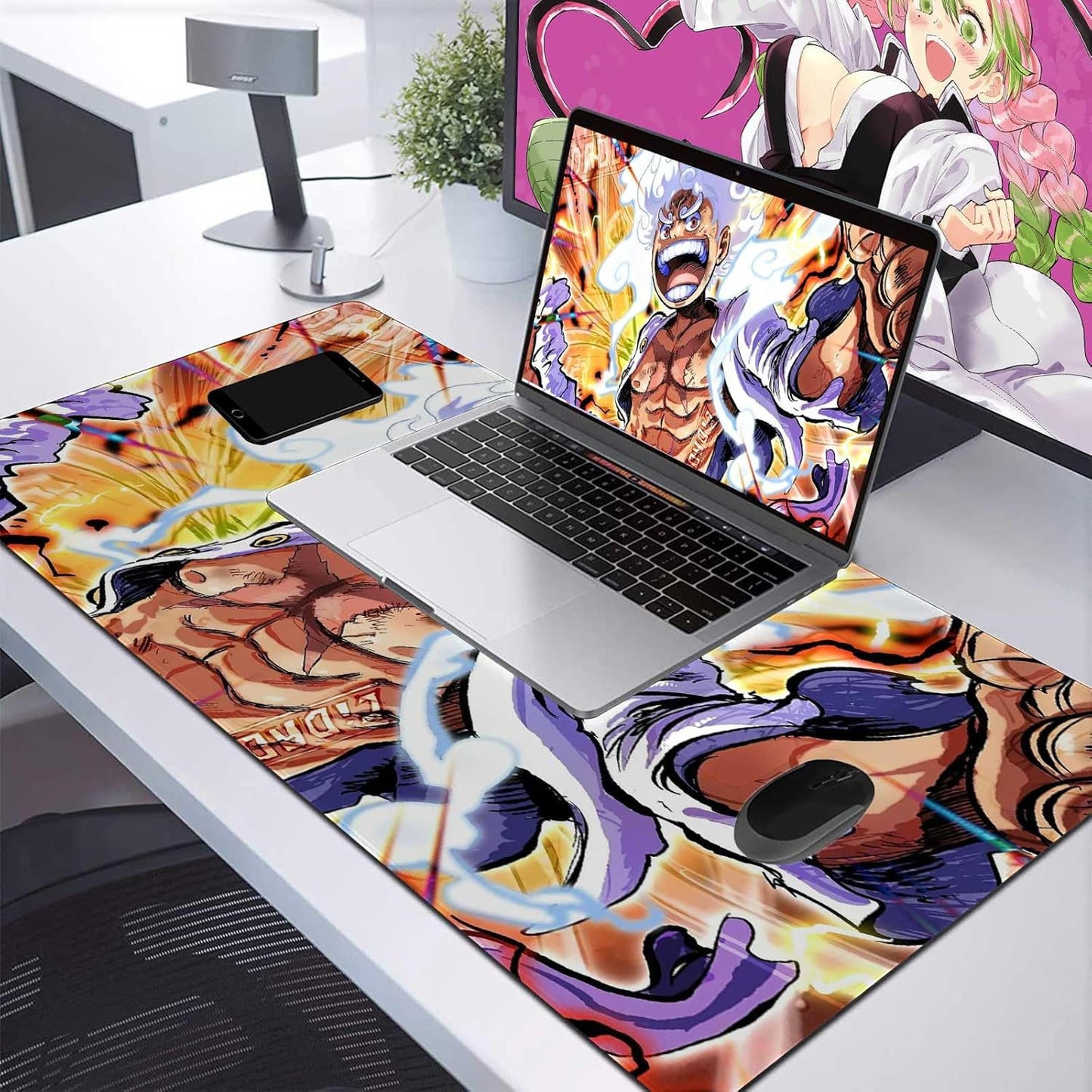 Extra Large Anime Mouse Pad Luffygear 5,Extended Large Gaming Mousepad,Non-Slip Rubber Base and Stitched Edges Desk Pad for Computer Home Office Work and Study,31.5"X15.7"