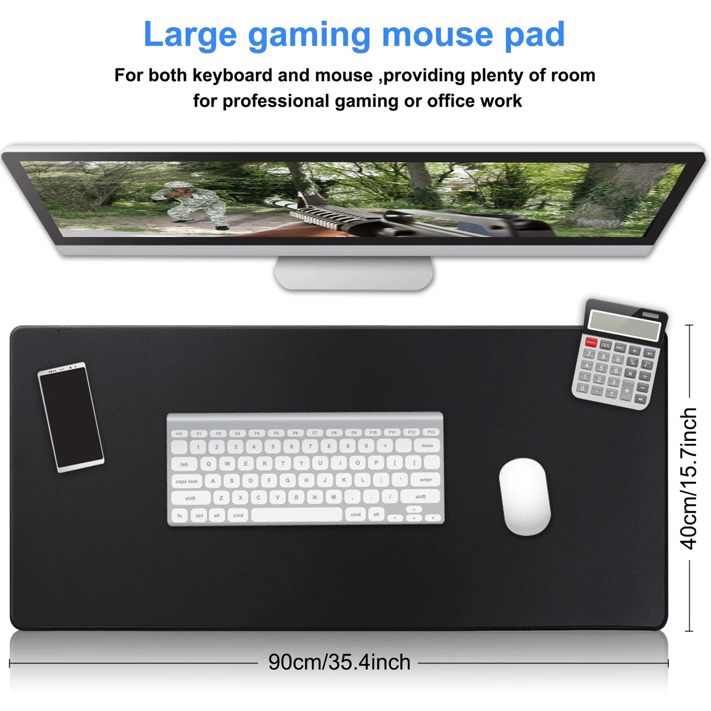 XXL Professional Gaming Mouse Pad & Computer Non-Slip Black Gaming Mouse Mat-90X40 Black01
