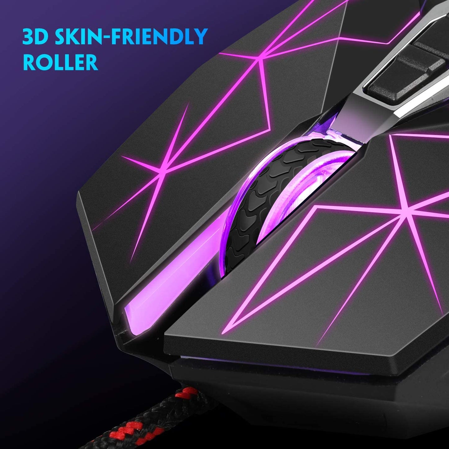 G10 Wired Gaming Mouse, LED Backlit, Ergonomic, 6 Adjustable Speeds