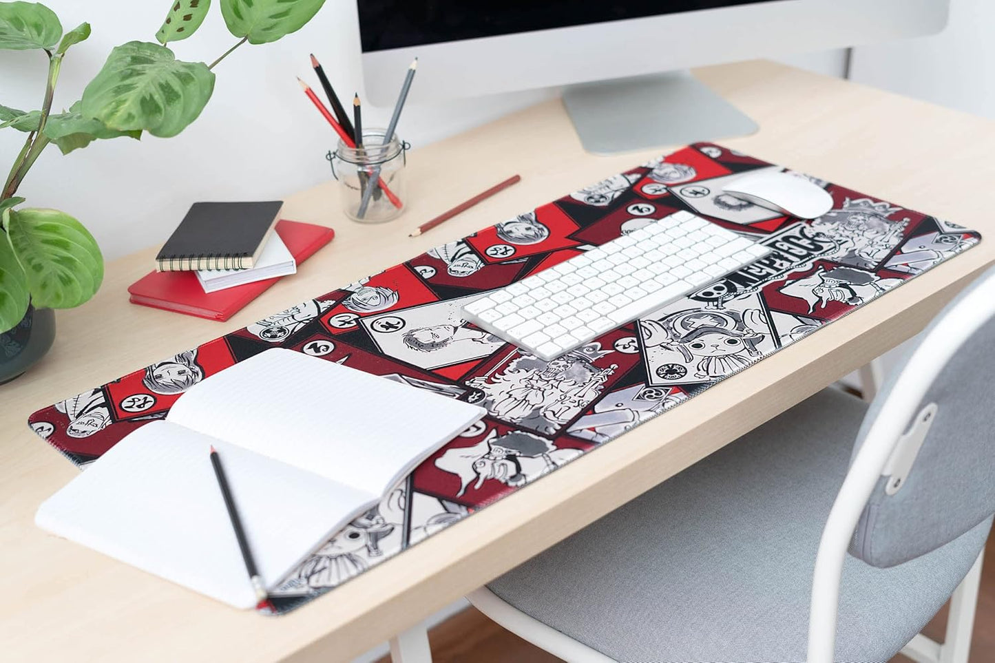 One Piece XXL Mouse Pad - Desk Pad - 31.5" X 13.78" Non-Slip Rubber Base, Gaming Mouse Pad, Keyboard Mouse Mat - Manga Gifts