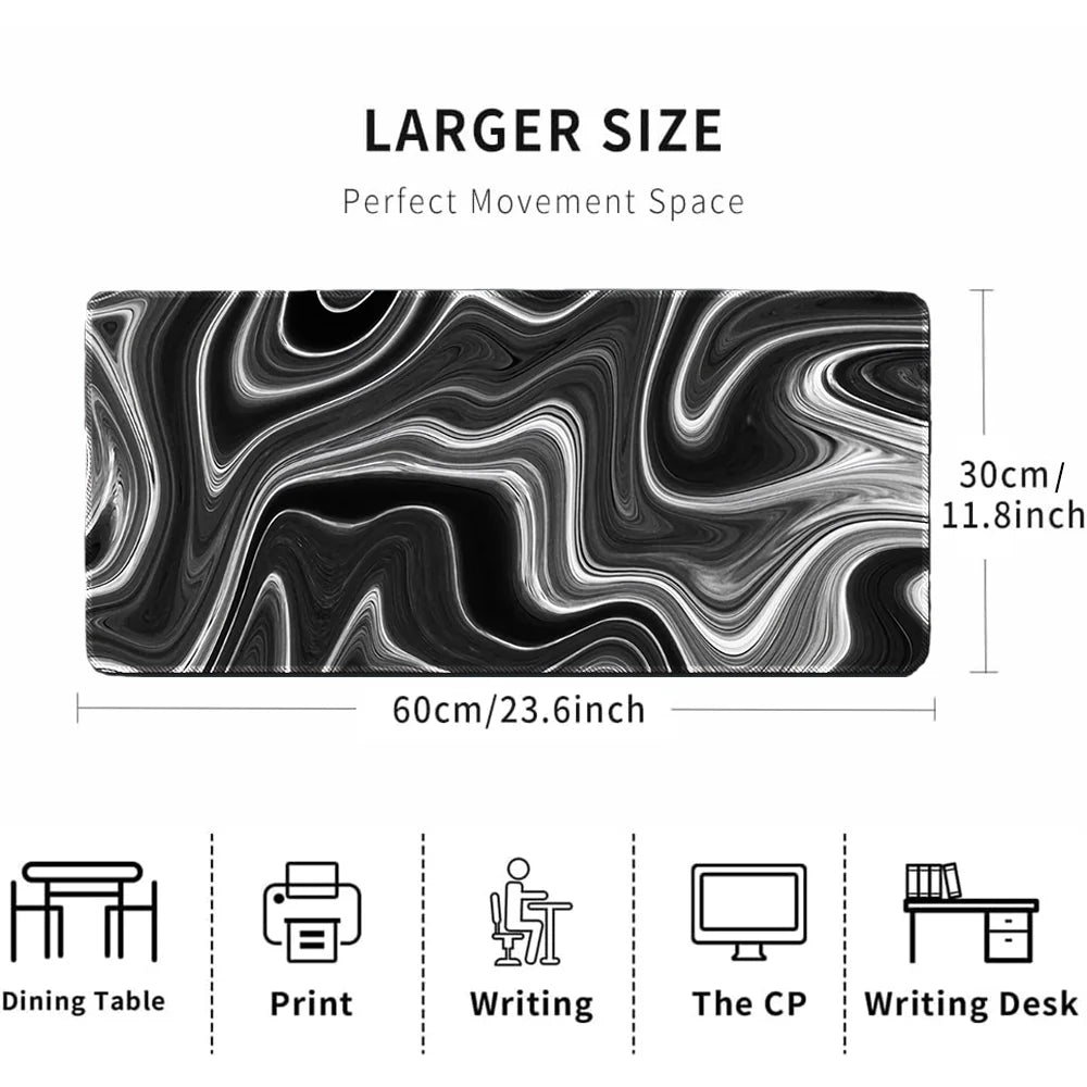 Mouse Pad with Stitched Edge, Premium Textured Mouse Mat, Non-Slip Rubber Base Mousepad for Laptop, Computer & Pc,Desk Mat for Gamer, Office & Home,Black