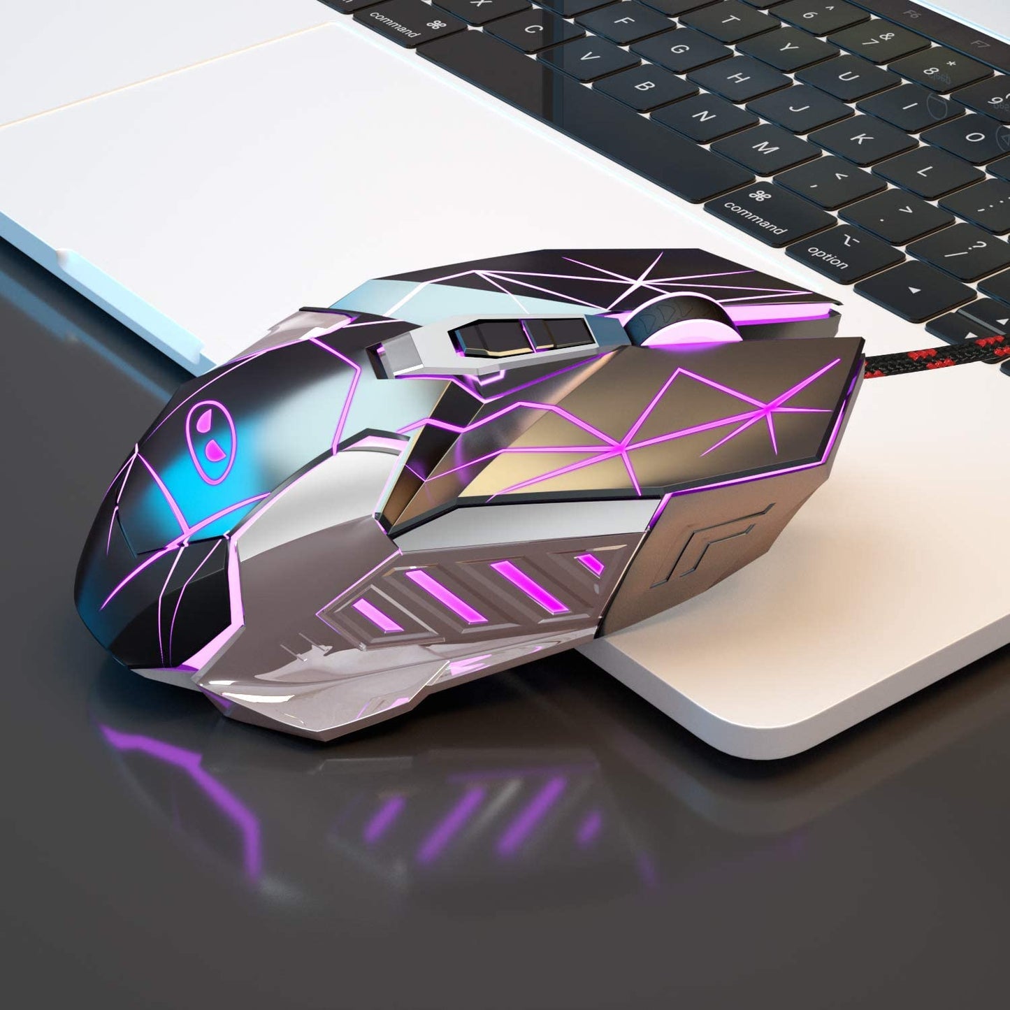 G10 Wired Gaming Mouse, LED Backlit, Ergonomic, 6 Adjustable Speeds