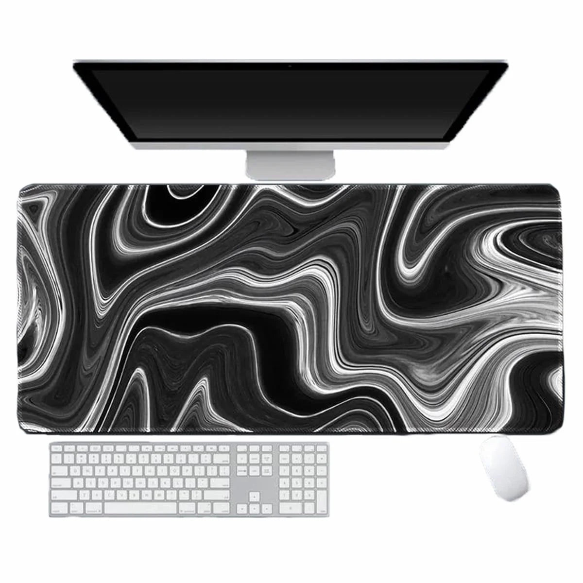 Mouse Pad with Stitched Edge, Premium Textured Mouse Mat, Non-Slip Rubber Base Mousepad for Laptop, Computer & Pc,Desk Mat for Gamer, Office & Home,Black