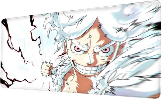Anime Mouse Pad Luffygear 5,Extended Gaming Desk Pad with Stitched Edges, Large Mouse Mat with Non-Slip Rubber Base for Work & Gaming, Office & Home, 31.5X15.7 Inch