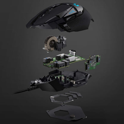 502 HERO High Performance Wired Gaming Mouse, HERO 25K Sensor, 25,600 DPI, RGB, Adjustable Weights, 11 Buttons, On-Board Memory, Pc/Mac