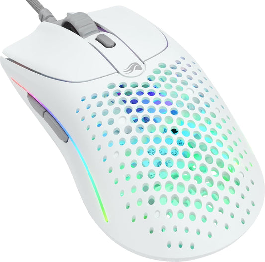 Gaming Model O 2 Wired Gaming Mouse - 59G Ultralight, FPS, 26,000 DPI, Motion Sync, 80M Click Rated Switches, 6 Programmable Buttons, Ambidextrous, RGB, PTFE Feet - White