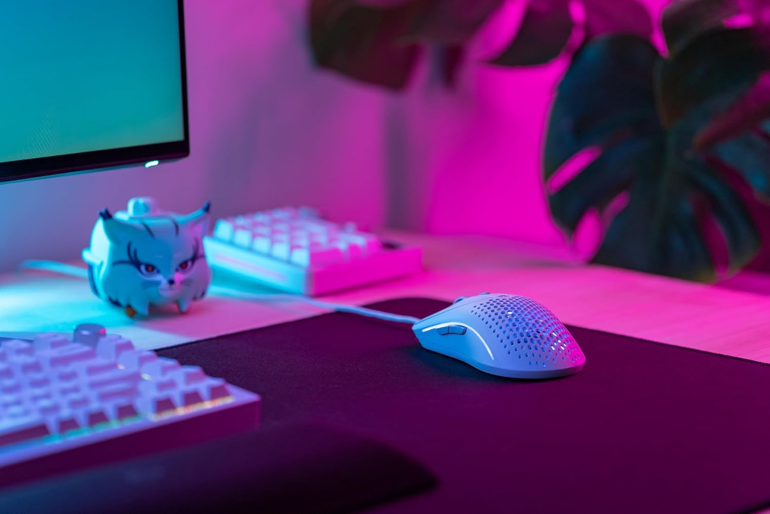 Gaming Model O 2 Wired Gaming Mouse - 59G Ultralight, FPS, 26,000 DPI, Motion Sync, 80M Click Rated Switches, 6 Programmable Buttons, Ambidextrous, RGB, PTFE Feet - White