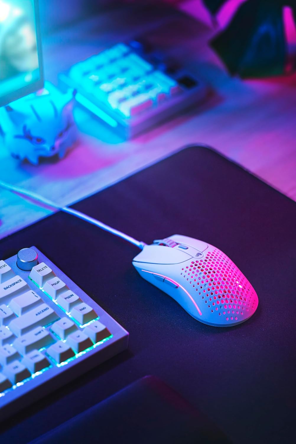 Gaming Model O 2 Wired Gaming Mouse - 59G Ultralight, FPS, 26,000 DPI, Motion Sync, 80M Click Rated Switches, 6 Programmable Buttons, Ambidextrous, RGB, PTFE Feet - White