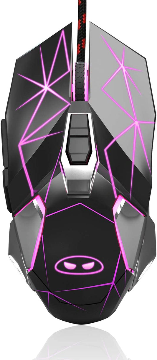 G10 Wired Gaming Mouse, LED Backlit, Ergonomic, 6 Adjustable Speeds